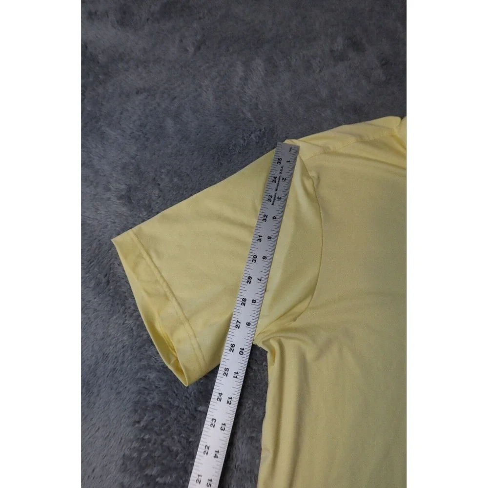 Adidas Golf Men's Yellow Short Sleeve Polo Shirt SZ Large Athletic Casual Fit